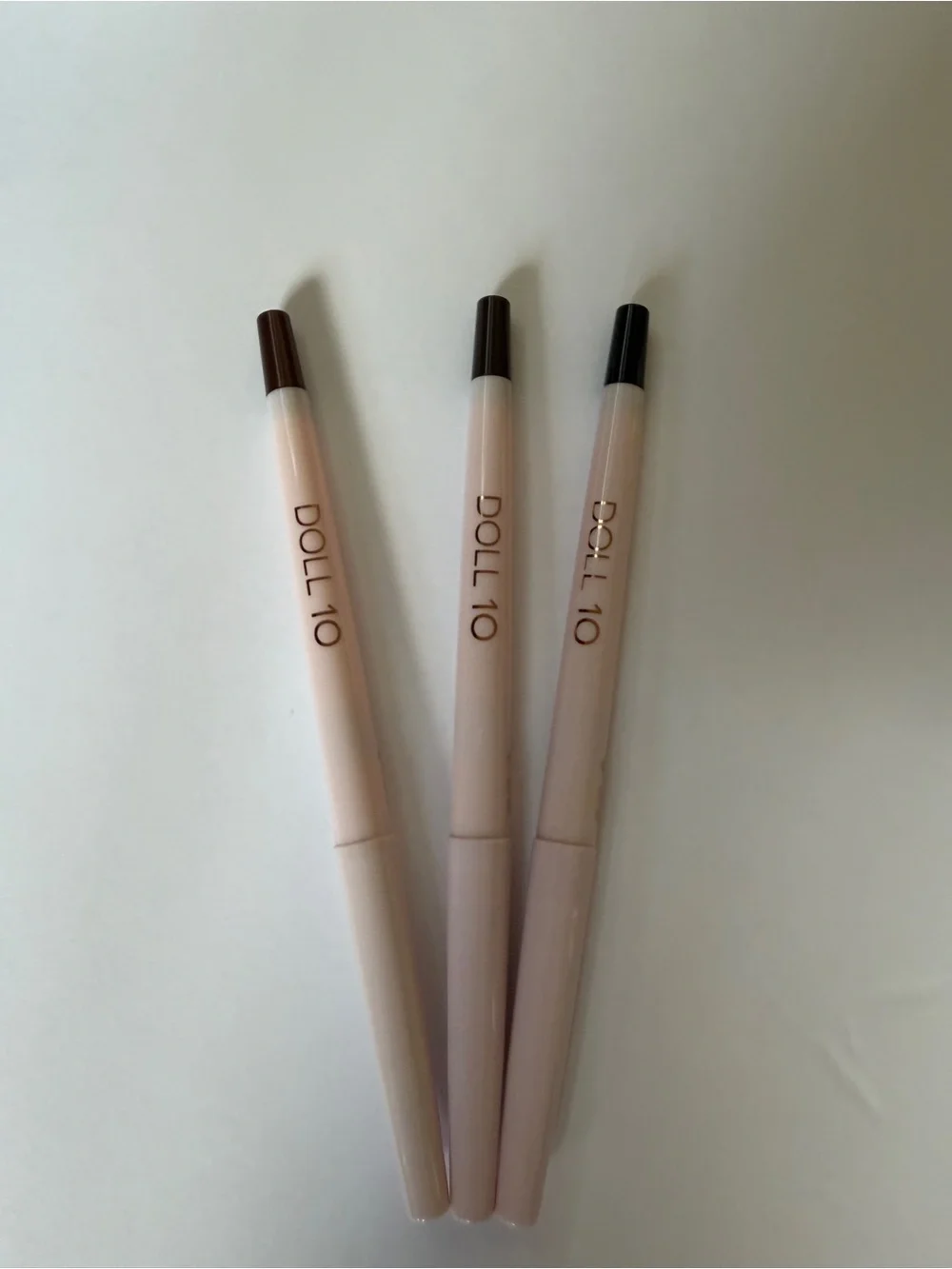 DOLL 10 Retractable Brow Pencil Trio - Neutral Brown Shades NEW
